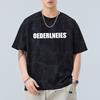 Conjunto Extraordinario Nuevo de Verano 2025 Camiseta de Manga Corta con Cuello Redondo para Hombre con Letra Estilo Wasteland Flor Quemada
