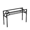 Mesa plegable Estante Patas de mesa blancas Restaurante Metal Soporte de doble capa Estante de almacenamiento plegable Estante para flores Especial de primavera Venta al por mayor