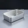 Prato de Armazenamento de Alimentos de Cozinha de Aço Inoxidável Coreano Prato de Tiramisu Prato Criativo para Preparo Lado Dourado Panela Quente