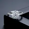 Anillo Abierto de Girasol Elegante de Lujo con Circonita Incrustada de Cobre para Mujer Regalo de Propuesta Anillo Ajustable Venta al por Mayor