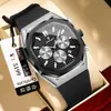 Reloj Multifuncional Poedagar para Hombre Moda Impermeable Luminoso Cronógrafo Reloj de Cuarzo Transmisión en Vivo Exportación Reloj Popular