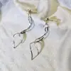 Aretes largos con flecos personalizados, aretes tipo clip de disco espiral para mosquitos, modernos y de alta gama, aretes estilo ins súper de hada, versátiles