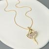 Moda de Verano Casual Collar de Bailarina para Mujer Estilo Lujo Ligero Personalidad de Moda Diseño Festivo Colgante Chapado en Oro Joyería al por Mayor