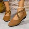 Zapatos de talla grande para comercio exterior, nuevos de verano 2026, zapatos de cuña con punta europea y americana para mujer, mocasines, zapatos deportivos y casuales para mujer