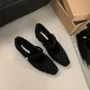 Sapatos de alta qualidade com temperamento francês, de salto baixo, forrados com lã, femininos, outono e inverno 2024, de lã, estilo fada, estilo para o fim da noite, sapatos de algodão