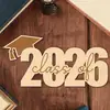 Amazon 2026 Decorações de Formatura Placa de Formatura de Madeira Decorações de Madeira Caixa Simples Moderna Buxo