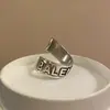 Anillo de Personalidad con Letra Vintage para Mujer, Anillo Abierto Hip-Hop de Moda Simple, Anillo de Dedo Índice Versátil Creativo Cool de Tendencia