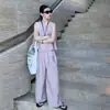 Conjunto de Verano para Niña 2026 Nuevo Estilo Niña Grande Conjunto de Dos Piezas de Chaleco y Pantalón de Pierna Ancha de Verano Conjunto de Verano para Niña Grande