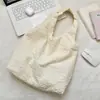 53241 Bolso de Lona Casual Nuevo y Elegante para Mujer, Color Sólido Suave, Plegado, Gran Capacidad, Bolso de Hombro Tote