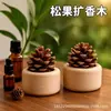 Difusor de Aceite Esencial para Coche Piña Madera Material DIY Decoración Adorno Difusor de Aromaterapia para Interiores de Madera