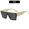 Gafas de Sol Integradas Hip-Hop de Marco Grande con Remaches Retro Europeas y Americanas, Protección Solar Personalizada de Moda para Exteriores, Gafas de Sol de Tendencia Transfronterizas
