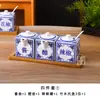 Tarro de porcelana azul y blanco para condimentos mesa de restaurante LOGOTIPO tarro para chiles portapalillos olla para vinagre olla para salsas portapalillos bandeja