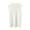 Camisa Base Tricotada Slim-Fit Versátil Sem Mangas Gola Alta Meia-Calça de Veludo e Caxemira Bai Cai 2026 Novo