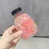 Gomas Elásticas Pequeñas Desechables en un Frasco, Color Caramelo, Alta Elasticidad, No Dañan el Cabello, Sujetadores de Cabello Simples y Versátiles para Bebés