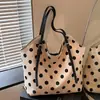 Bolso de Hombro y Axila con Lunares Franceses 2026, Bolso Tote Estampado para Mujer, Moderno, Sencillo, Casual, Estilo Perezoso