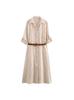 Vestido Midi com Cinto Estampado de Listras para Mulheres - Estilo Europeu e Americano - Comércio Exterior AliExpress - ZR em Estoque - Novo Estilo