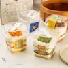 Oferta Especial del Fabricante: Vaso Cuadrado de Pulpa de Madera con Cuchara Integrada, Mousse, Ensalada de Frutas, Postre, Yogur, Caja para Helado
