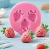 Molde de Silicona con Forma de Fruta DIY Fresa Piña Uva Decoración de Pastel Molde de Resina