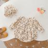 Roupas de bebê primavera e outono macacão estilo ocidental bebê menina super bonito estilo retro floral saco pelagem pelagem primavera fina moda