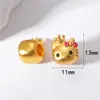 Accesorios Antiguos Vietnamitas de Oro de Arena Alta Retención de Color Cuentas Espaciadoras Colgante de Zirconio Incrustado de Durazno Cadena de Extensión para Pulsera y Collar Joyería DIY