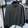 Sudadera Gruesa para Hombre con Cuello Alto, Forro de Polar, Otoño 2025, Nueva, Media Cremallera, Casual, Holgada, Manga Larga, Bordada para Hombre