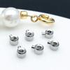 Ouro Real 18K Banhado Ouro Branco Espesso Cor Prata Conservação de Cor Panela de Pressão Contas de Posicionamento Fivela de Acabamento Pingente Pingente Acessórios para Joias DIY