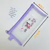 Bolsa de Arquivo Kulomi em Tela Sanrio Bolsa de Armazenamento com Zíper de Desenho Animado Bolsa de Teste de Nylon Fofa A4 para Alunos do Ensino Fundamental
