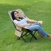 Silla de Descanso para Almuerzo Outdoor Products Ajuste de Tres Posiciones Reposapiés Silla Plegable Removible Silla Luna de Camping de Respaldo Alto Reclinable y Sentada
