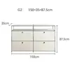 Aparador modular estilo mediados de siglo, mueble de TV Bauhaus, gabinete moderno minimalista de lujo ligero, gabinete blanco de pie para el hogar