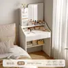Tocador habitación moderna simple pequeño almacenamiento mesa de maquillaje luz de lujo dormitorio principal apartamento pequeño con espejo iluminado escritorio de maquillaje