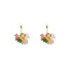 Aretes de Clip para Oreja con Disco de Espiral para Mosquitos de Grava de Colores para Mujer, Estilo Bosque Dulce y Lindo, Aretes de Dopamina