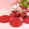 Posavasos de fieltro para boda hechos a medida con el carácter "feliz" - tela no tejida, resistente al calor, aislante, para vajilla de boda