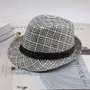 Sombrero de Jazz de Paja Transpirable con Visera para Hombre de Primavera y Verano con Cuadros Grandes Sombrero Fresco Protector Solar Sombrero para Pareja