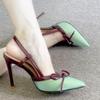 Zapatos de Tacón Alto de Estilo Francés de Punta para Mujer 2024 Verano Nuevo Falda de Hada con Sandalias de Punta de Tacón Fino