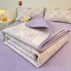 Juego de cubierta de cama de tres piezas de algodón puro Clase A para otoño e invierno, sábana de cama antideslizante de terciopelo de leche engrosada, colchón de tatami acolchado 100% algodón
