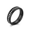 Anel de titânio e aço com diamante de luxo leve transfronteiriço anel de proposta de casamento masculino e feminino joia para as mãos presente de feriado entrega