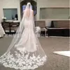 Oferta Especial 2016 Encaje Romántico Adhesivo Hilo Suave Largo 3 m Encaje Velo de Novia Súper Largo Velo de Novia para Boda Blanco