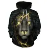 Moletom com Capuz Casual Solto Animal Colorido Estampado Personalizado de Tamanho Grande para Homem - Venda Quente Transfronteiriça Primavera e Outono