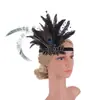 Faixa de cabelo nova transfronteiriça liga strass franja faixa de cabeça acessórios de cabelo para testa de noiva modelo de baile de máscaras passarela cocar