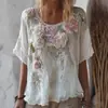 Top de Verano Suelto Casual Nuevo con Estampado 3D, Jacquard Imitación, Hombro Caído y Manga Corta para Mujer, Nuevo, Transfronterizo, Europeo y Americano