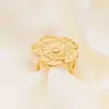 TOHM Amazon Más Vendido Anillo de Apertura Flor Grande de Acero Inoxidable Moda Vintage Color Joker Anillo de Acero Inoxidable Sin Color
