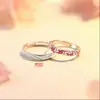 Anel Popular Flor de Cerejeira Prata Esterlina 999 Nicho Alto Padrão Anéis de Casal Leve Luxo Anel Ajustável para Mulheres Moderno Versátil