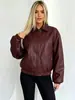 Chaqueta corta de cuero estilo retro americano de corte holgado con un look fresco y elegante, adecuada para la moda casual de motociclista transfronteriza europea y americana
