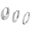 Pendientes Transfronterizos Más Vendidos de Amazon en Europa y América, Pendientes de Círculo Incrustados con Diamantes, Juego Simple de Tres Piezas de Pendientes y Joyería de Zirconia para Mujer