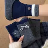 Série Azul Marinho Nova Outono/Inverno Urso com Laço Estilo Coreano Meia-Calça Quente Espessa de Lã Venda por Atacado