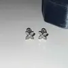Aretes de Flor de Cruz Incrustados de Diamantes, Pendientes de Rosca de Marca de Moda, Simples y Versátiles, Diseño Único, Pendientes de Lujo Ligero para Mujer