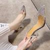 Sandalias de tacón alto con cristales europeos y americanos para mujer, estilo coreano, estilo verano 2020