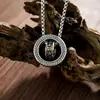 Collar Pixiu Vintage de Doble Anillo para Hombre, Cadena para Clavícula de Moneda de Cobre Étnica Moderna y Única, Colgante Entrelazado Versátil de Moda