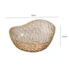 Estilo Moderno Transparente Frutero Alto Valor Bocadillos Plástico Fruta Seca Plato de Exhibición Patrón de Doble Círculo Borde Dorado Bandeja de Almacenamiento