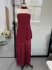 Em estoque 2025 Comércio Exterior Transfronteiriço Novo Vestido Sexy Tubo Irregular com Recortes de Renda e Aberturas com Lenço